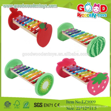 EZ9009 2015Hot vendant des jouets en bois pour enfants musicaux, design de fruits Xylophone Baby Musical Toy en bois, instrument de musique en bois